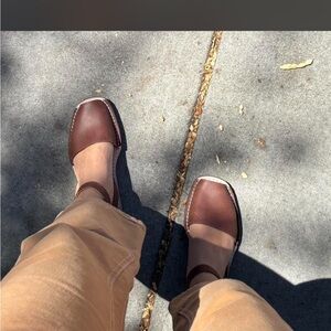 Pons avarcas Brown Leather Women's Sandals